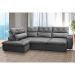Sofá 4 Lugares Retrátil e Reclinável com Chaise Esquerdo Noruega Veludo Grafite