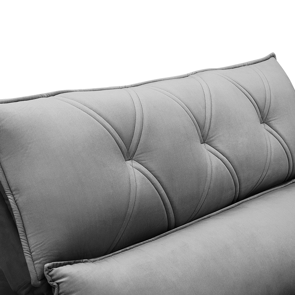 Sofá 4 Lugares Retrátil e Reclinável com Chaise Esquerdo Noruega Veludo Prata