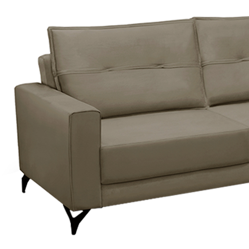 Sofá 5 Lugares Heros com Chaise Direito Veludo Castor