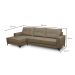 Sofá 5 Lugares Heros com Chaise Esquerdo Veludo Castor