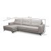 Sofá 5 Lugares Heros com Chaise Esquerdo Veludo Prata