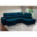 Sofá 5 Lugares Retrátil e Reclinável Arezzo com Chaise Direito Veludo Azul