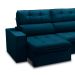 Sofá 5 Lugares Retrátil e Reclinável Arezzo com Chaise Direito Veludo Azul