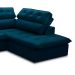 Sofá 5 Lugares Retrátil e Reclinável Arezzo com Chaise Direito Veludo Azul