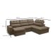 Sofá 5 Lugares Retrátil e Reclinável Arezzo com Chaise Direito Veludo Castor