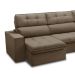 Sofá 5 Lugares Retrátil e Reclinável Arezzo com Chaise Direito Veludo Castor
