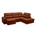 Sofá 5 Lugares Retrátil e Reclinável Arezzo com Chaise Direito Veludo Terracota