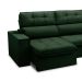 Sofá 5 Lugares Retrátil e Reclinável Arezzo com Chaise Direito Veludo Verde