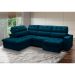 Sofá 5 Lugares Retrátil e Reclinável Arezzo com Chaise Esquerdo Veludo Azul