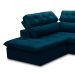 Sofá 5 Lugares Retrátil e Reclinável Arezzo com Chaise Esquerdo Veludo Azul