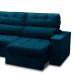 Sofá 5 Lugares Retrátil e Reclinável Arezzo com Chaise Esquerdo Veludo Azul