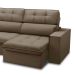 Sofá 5 Lugares Retrátil e Reclinável Arezzo com Chaise Esquerdo Veludo Castor