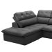 Sofá 5 Lugares Retrátil e Reclinável Arezzo com Chaise Esquerdo Veludo Chumbo