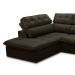 Sofá 5 Lugares Retrátil e Reclinável Arezzo com Chaise Esquerdo Veludo Marrom