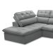 Sofá 5 Lugares Retrátil e Reclinável Arezzo com Chaise Esquerdo Veludo Prata