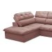 Sofá 5 Lugares Retrátil e Reclinável Arezzo com Chaise Esquerdo Veludo Rosê