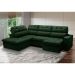 Sofá 5 Lugares Retrátil e Reclinável Arezzo com Chaise Esquerdo Veludo Verde