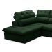 Sofá 5 Lugares Retrátil e Reclinável Arezzo com Chaise Esquerdo Veludo Verde