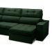Sofá 5 Lugares Retrátil e Reclinável Arezzo com Chaise Esquerdo Veludo Verde