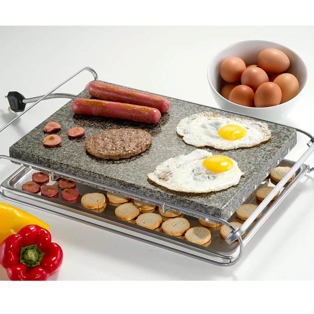 Grill Chapa Elétrica Grelha De Pedra Granito Para Cozimento
