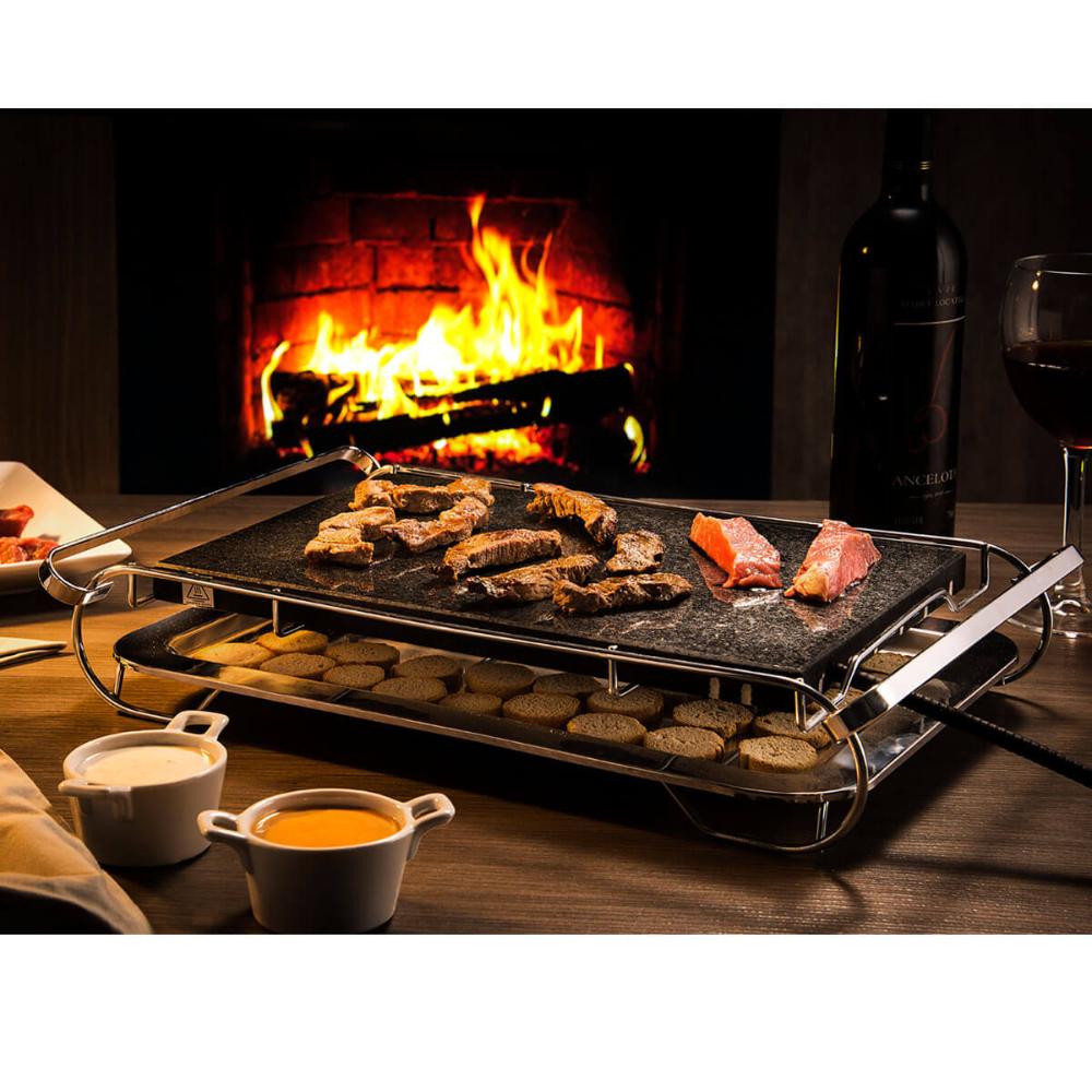 Grill Elétrico Grelha De Pedra Granito Ônix Chapa Elétrica S