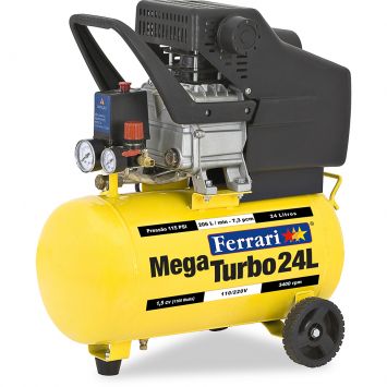 Compressor De Ar Mega Turbo C 24L Amarelo 220V