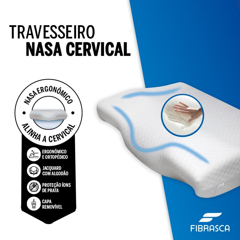 Travesseiro Nasa Cervical Branco - Fibrasca