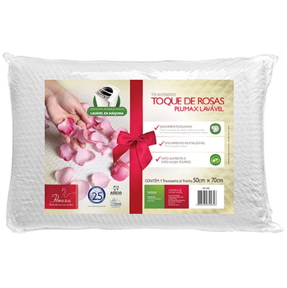 Travesseiro Toque de Rosas Fibras Lecasa - Toque macio