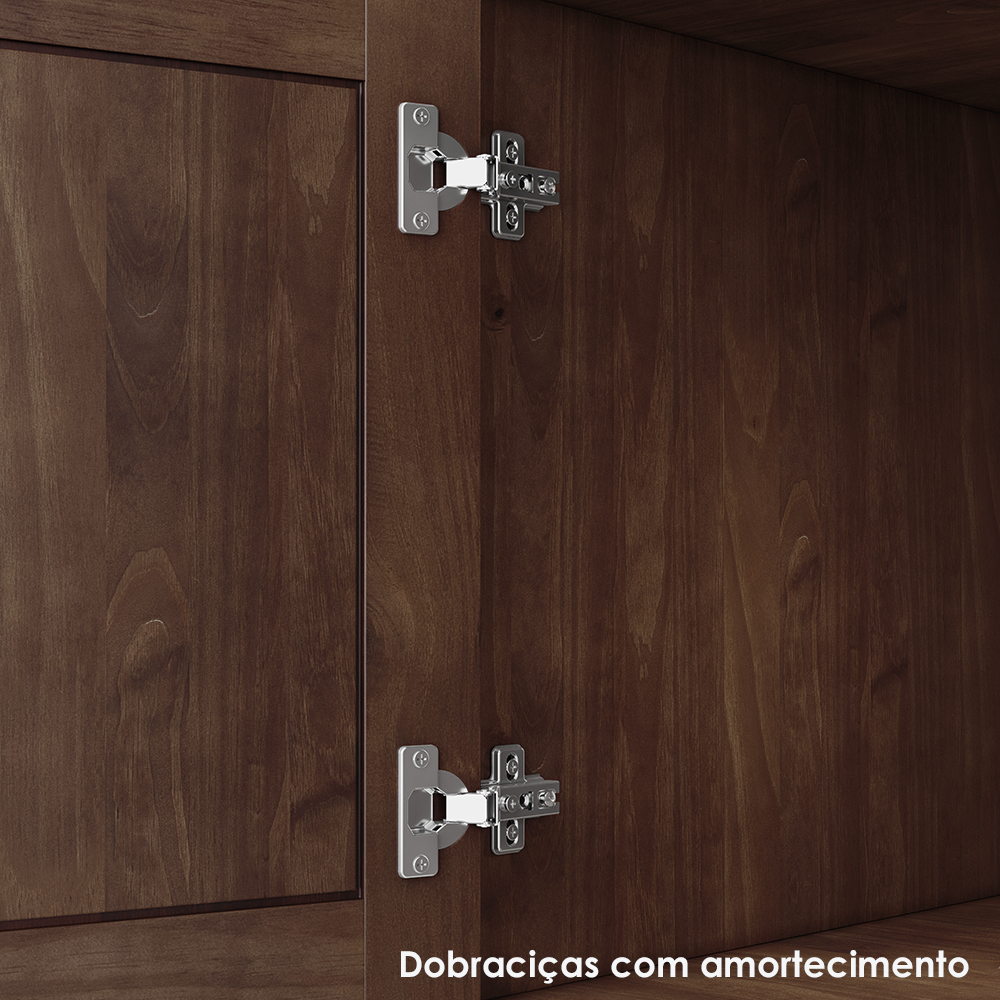 Balcao 4 Portas 4 Gavetas Madeira Maciça 8929 Rubi Cafe FNT