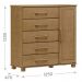 Cômoda 5 Gavetas e 1 Porta Ouro - Freijó