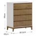 Comoda 4 Gavetas Corrediças Telescopicas MDF/Madeira Maciça 2801 Prata Off White Freijo FNT