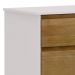 Comoda 4 Gavetas Corrediças Telescopicas MDF/Madeira Maciça 2801 Prata Off White Freijo FNT