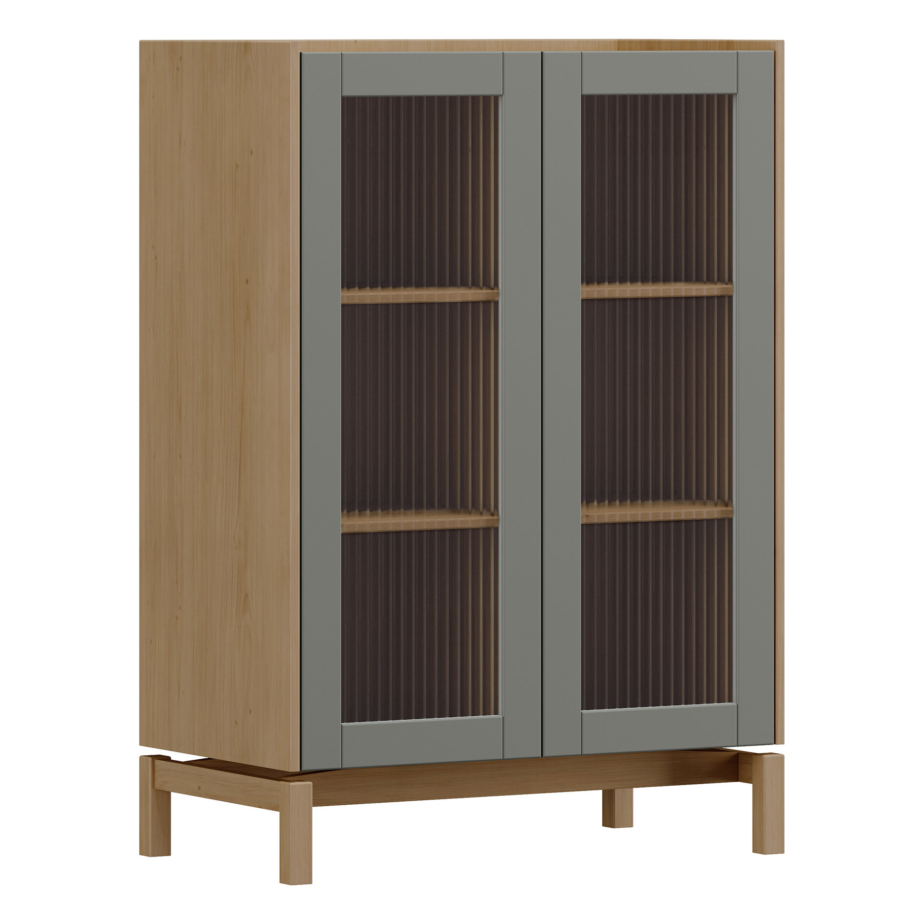Cristaleira 2 Portas Barcelona - Oak e Ferrolack