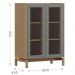 Cristaleira 2 Portas Barcelona - Oak e Ferrolack