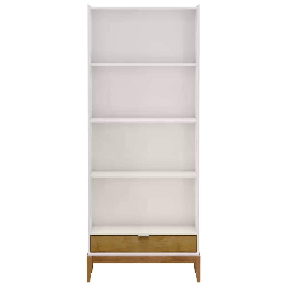 Cristaleira 2 Portas Com Vidro Em MDF/Madeira Maciça 2905 Milao Off White Freijo FNT