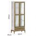 Cristaleira 2 Portas Com Vidro Em MDF/Madeira Maciça 2905 Milao Off White Freijo FNT