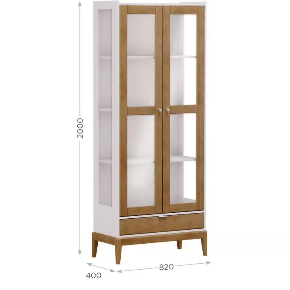 Cristaleira Cozinha Vitrine 2 Portas Milão Finestra Móveis