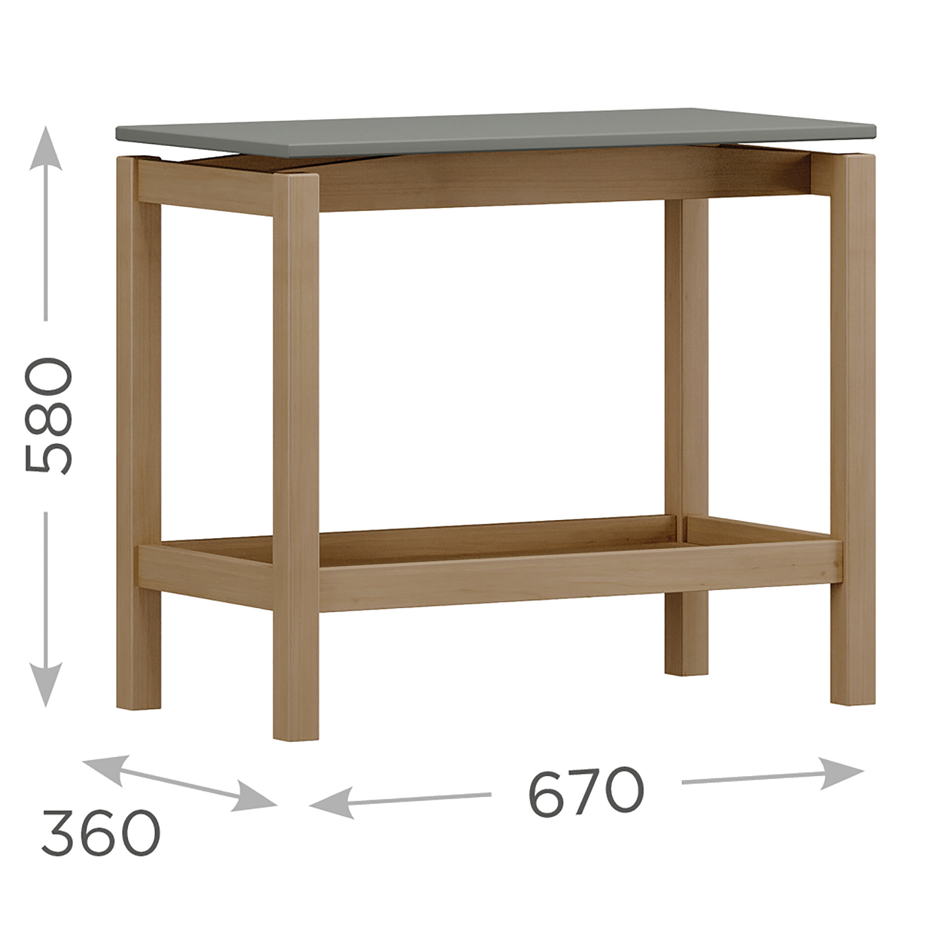 Mesa Lateral Barcelona - Oak e Ferrolack