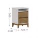 Mesa de Cabeceira Prata 2 Gavetas Nicho Off White - Freijó