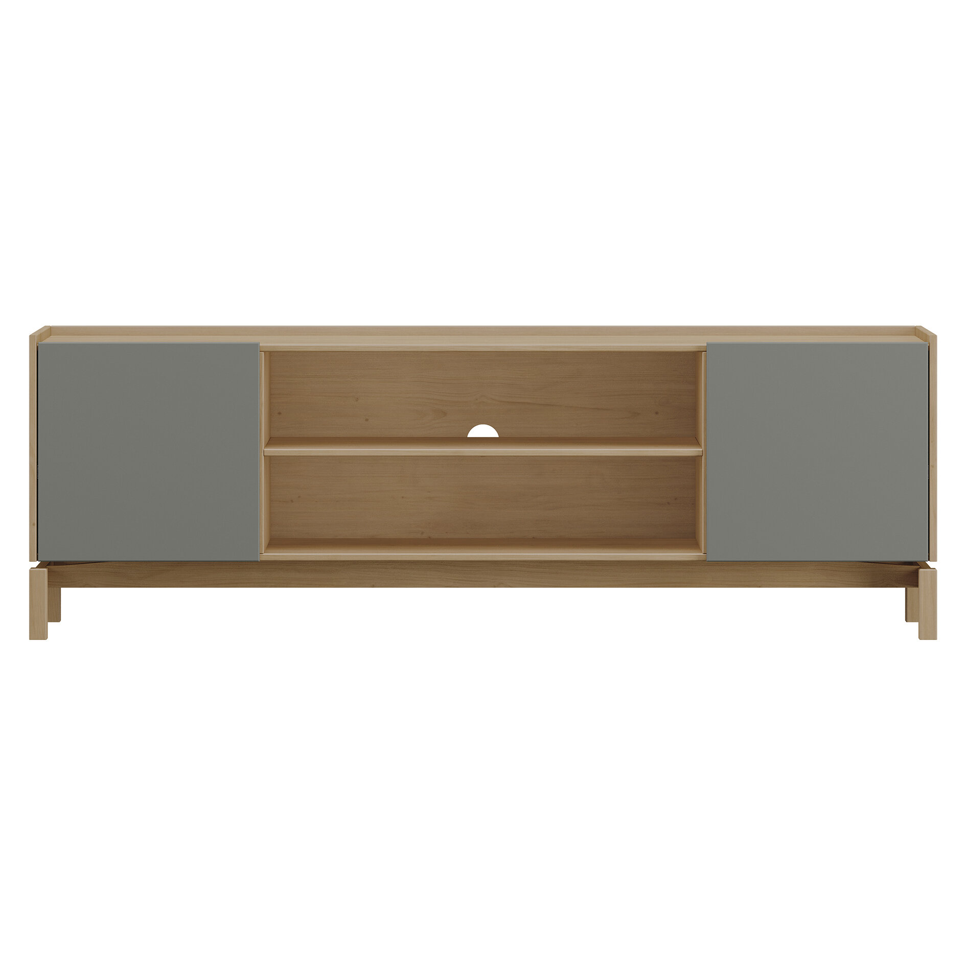 Rack 2 Portas e 2 Gavetas Barcelona - Oak e Ferrolack