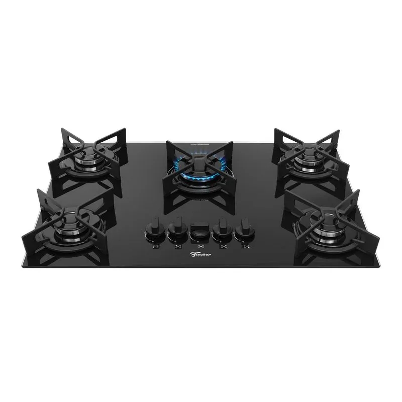 Cooktop a Gás Fischer 5 Bocas Fit Line Trempe Iron 36325