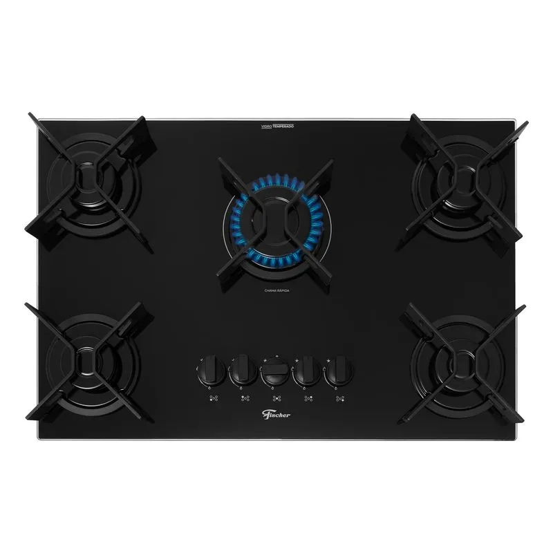 Cooktop a Gás Fischer 5 Bocas Fit Line Trempe Iron 36325