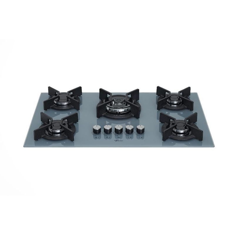 Cooktop a Gás Fischer 5 Bocas Tripla Chama Infinity Trempe de Ferro Fundido 82005 Cor Eiger