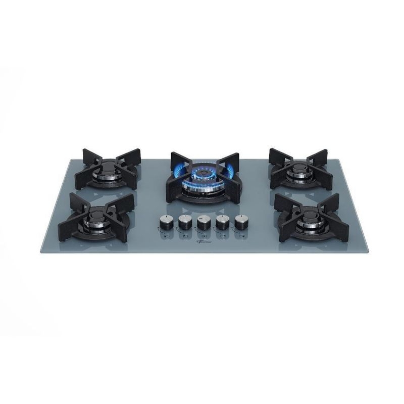 Cooktop a Gás Fischer 5 Bocas Tripla Chama Infinity Trempe de Ferro Fundido 82005 Cor Eiger
