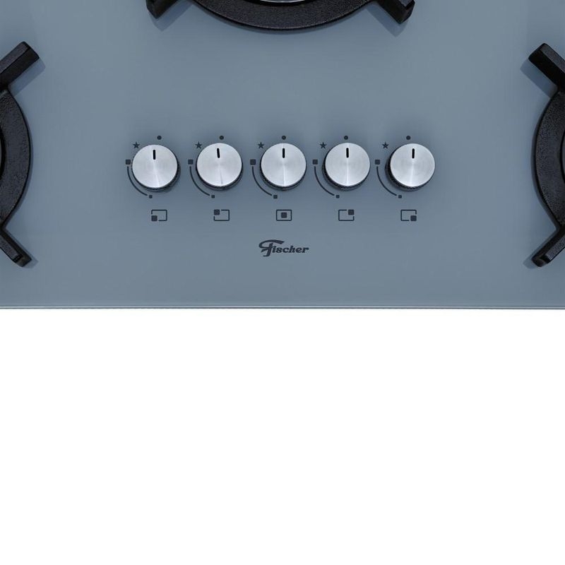 Cooktop a Gás Fischer 5 Bocas Tripla Chama Infinity Trempe de Ferro Fundido 82005 Cor Eiger