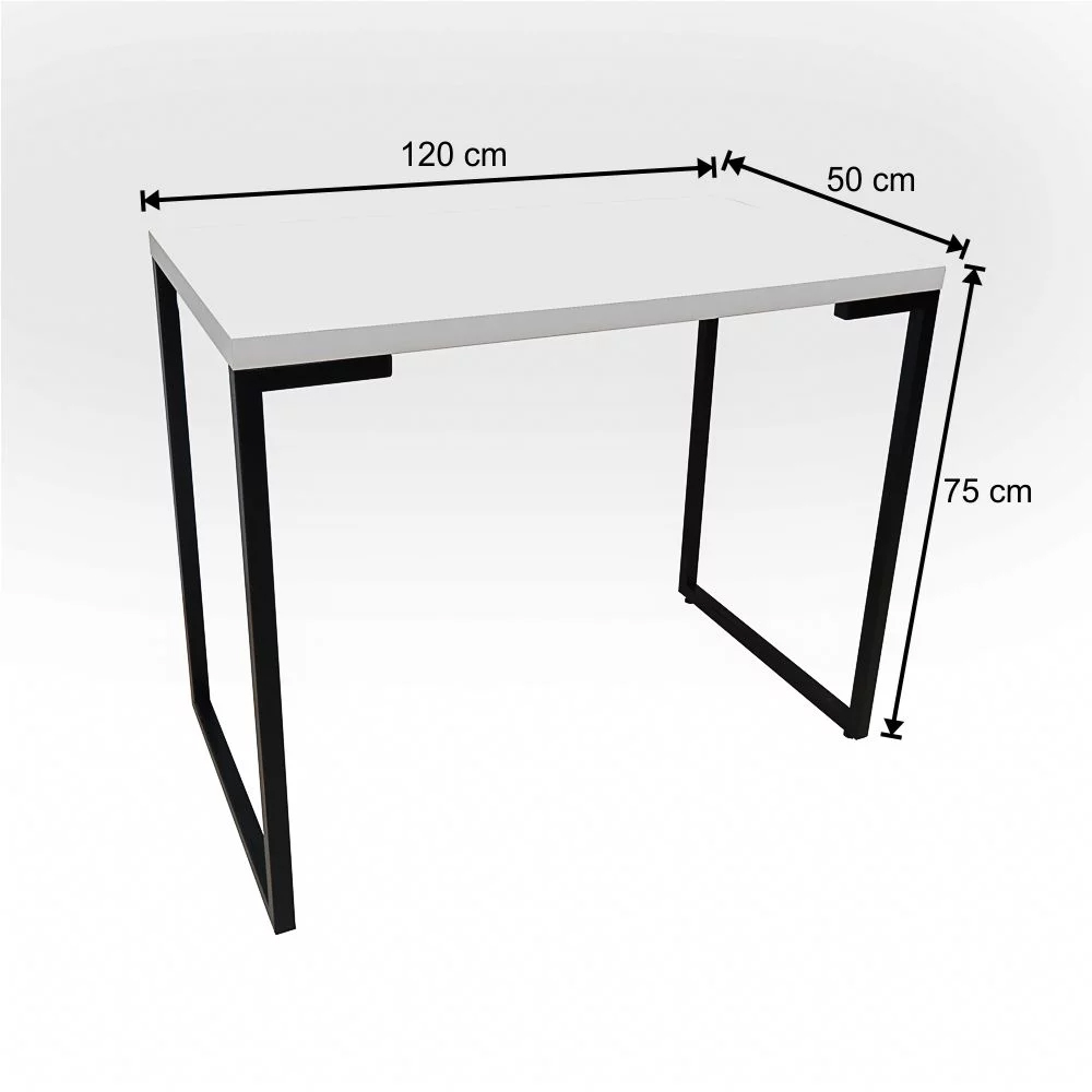 Mesa de Escritório Estilo Industrial 120cm Porto M24 Castanho - Mpozenato