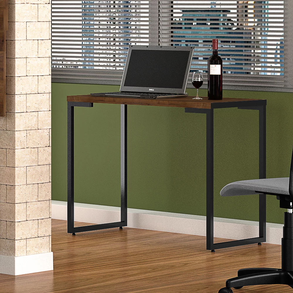 Mesa Para Computador Escrivaninha Porto 120cm Castanho - Fit Mobel