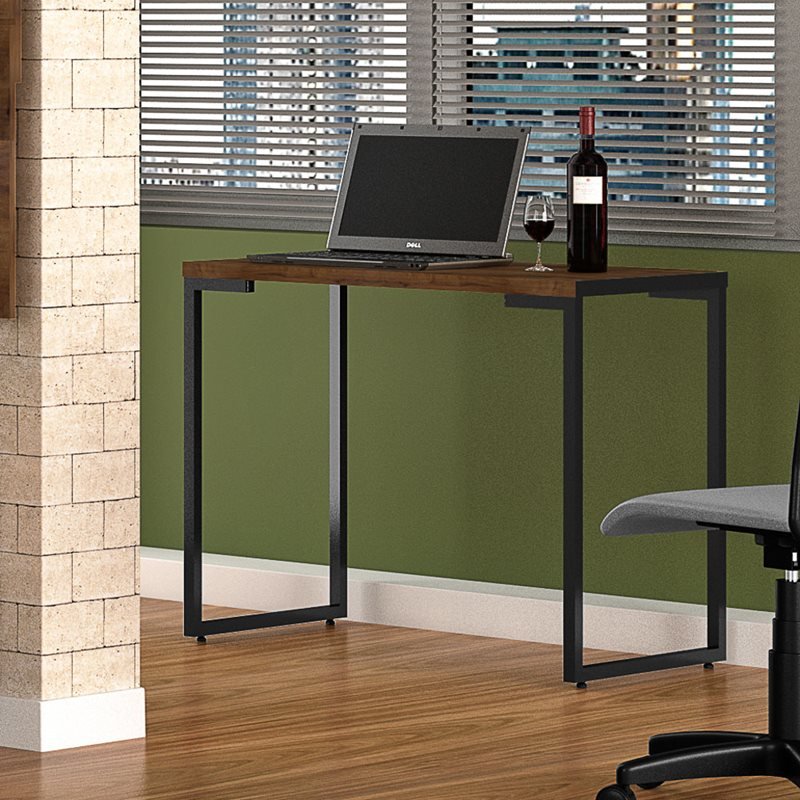 Mesa Para Computador Escrivaninha Porto 90cm Castanho - Fit Mobel