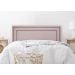 Cabeceira Casal Estofada Para Cama Box 140cm x 60cm Reta Luxo Dupla - Courino Rosa com Tachas Fumê