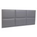 Cabeceira Casal Estofada Para Cama Box Kit 6 Placas Adesivas - Modelo Retangular Courino Cinza